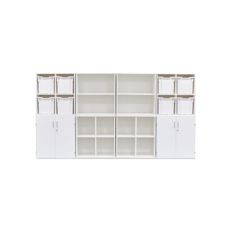 Stackable White Storage – 4 Jumbo Tray Unit